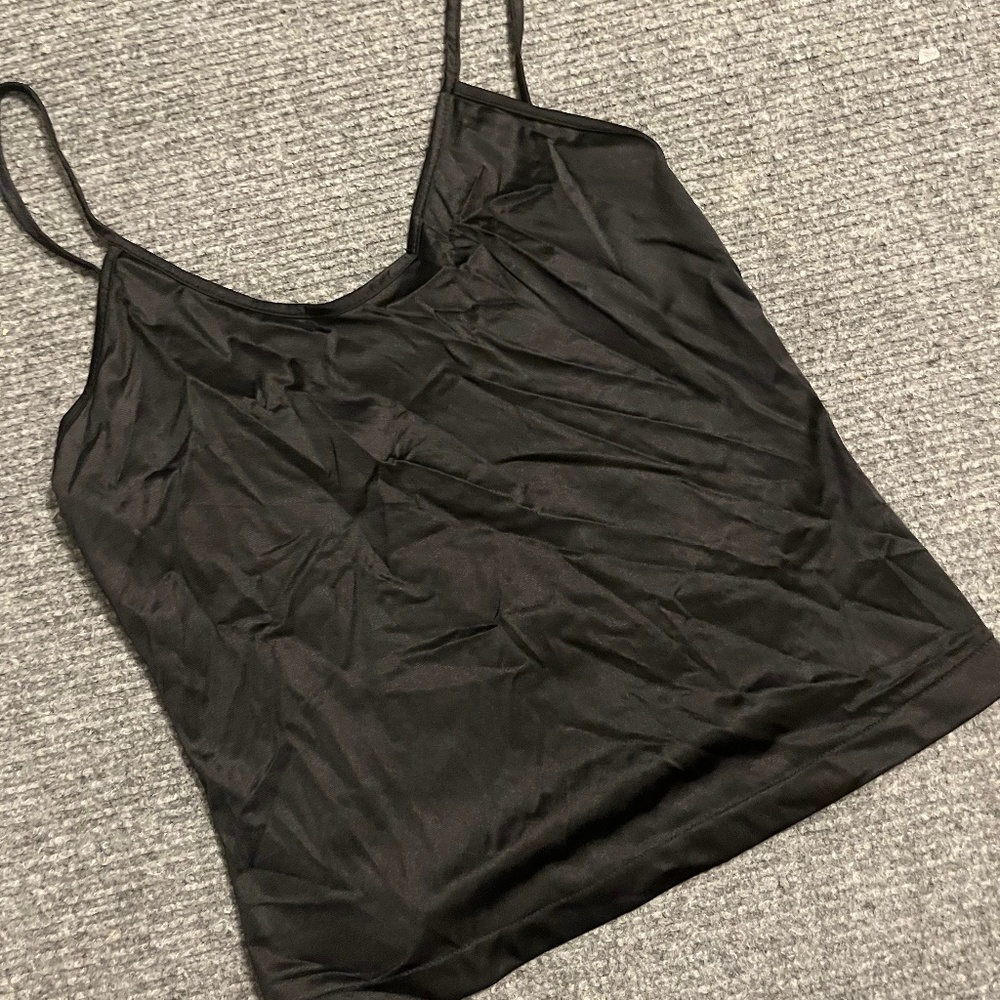 Vtg VIVIENNE TAM Black Camisole Nylon - Sz 1 NWOT